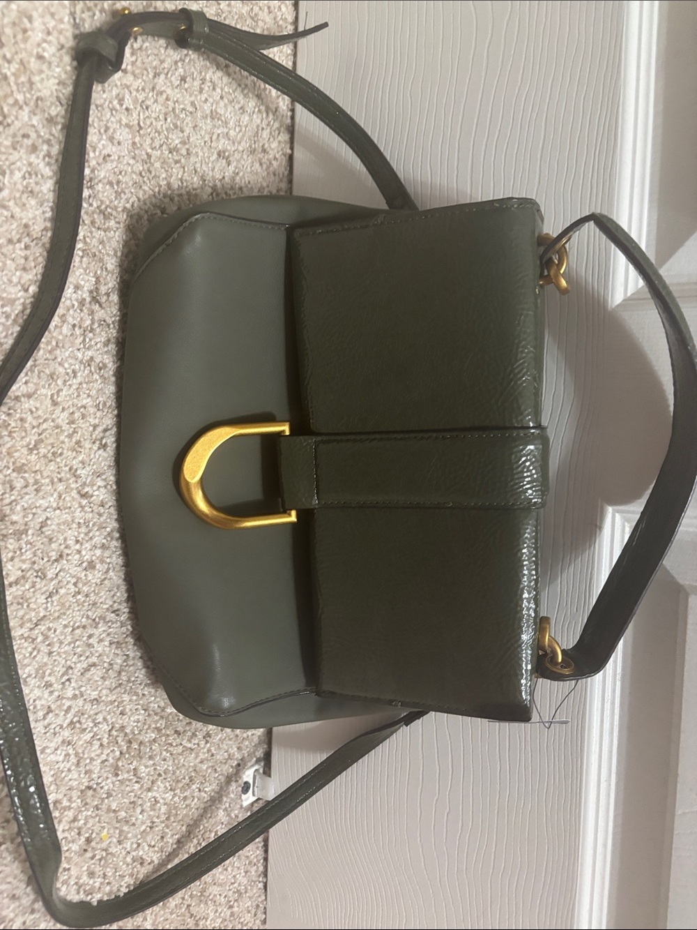 Scoop Olive Green Women's Shoulder Bag with Gold Accent